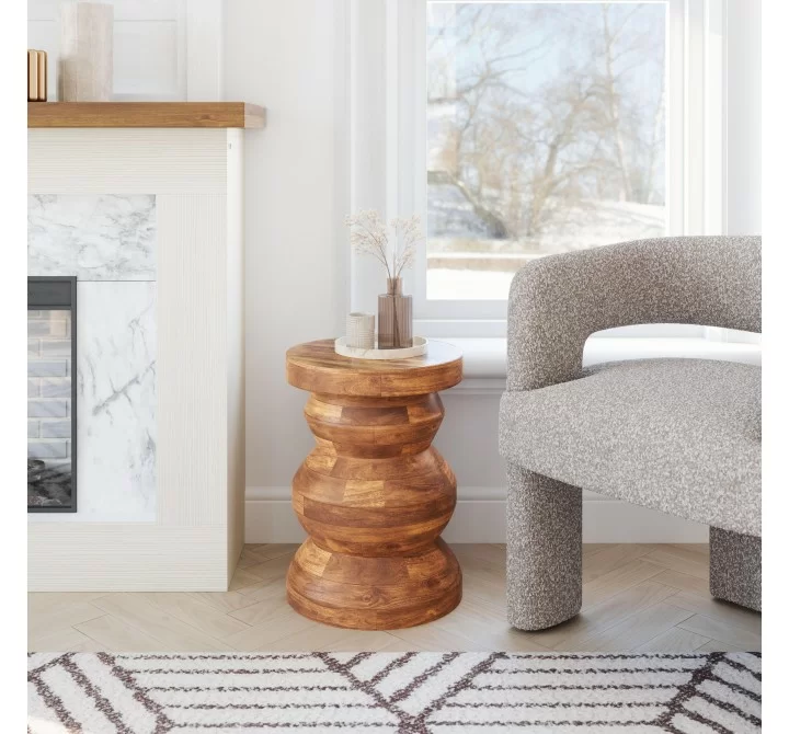 Kerala Side Table in Walnut- Lifestyle 1