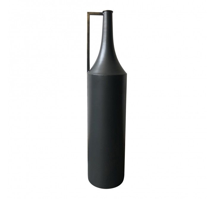 Moe's Home Collection Argus Metal Vase - Black - Front Angle