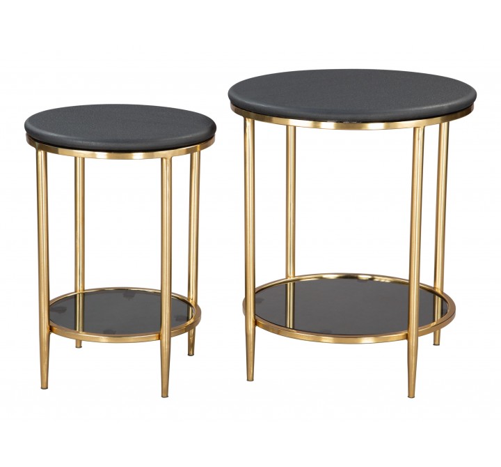 Koper Coffee Table Set Black - Angled 1