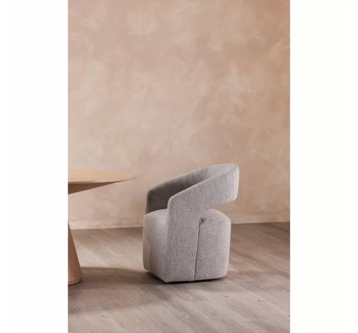 Moe's Home Collection Barrow Rolling Dining Chair Performance Fabric in Grey Storm - Lifestyle
