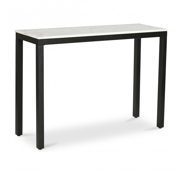Moe's Home Collection Parson Console Table - White Marble - Front Side Angle