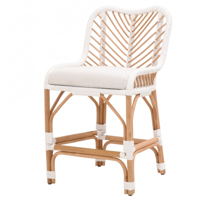 Laguna Counter Stool in White Synthetic Peel White Speckle - Angled