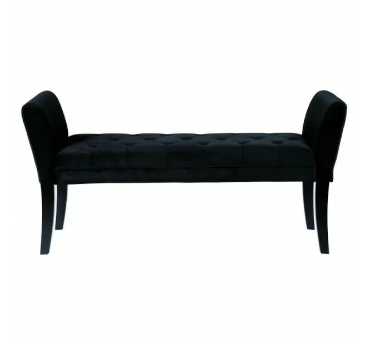 Armen Living Chatham Bench In Black Velvet