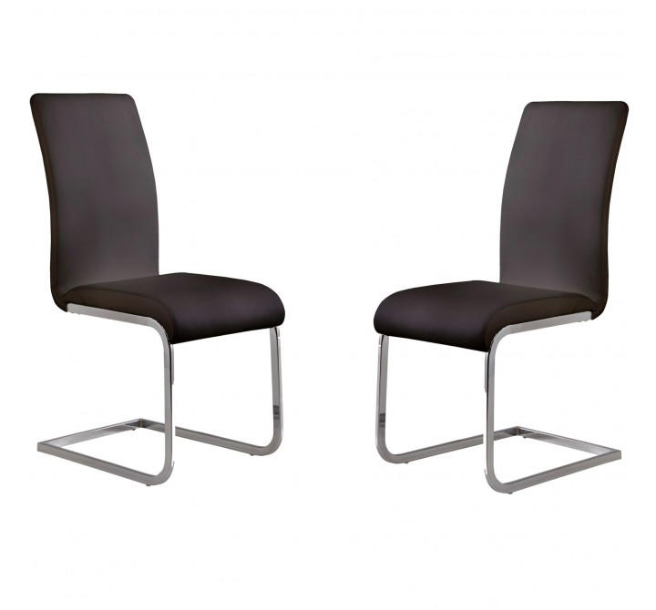 Armen Living Amanda Black Side Chair - Set of 2 - White BG