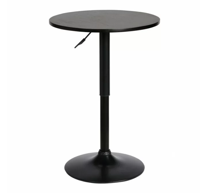 Armen Living Bentley Adjustable Pub Table in Black Brushed Wood and Black Metal finish