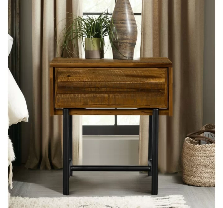 Armen Living Cusco Rustic Acacia Single Drawer Night stand In Antique Acacia