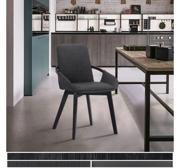 Greisen Modern Charcoal Wood Dining Room Chair