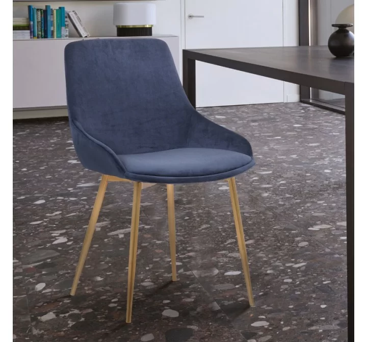 Heidi Blue Velvet Dining Accent Chair