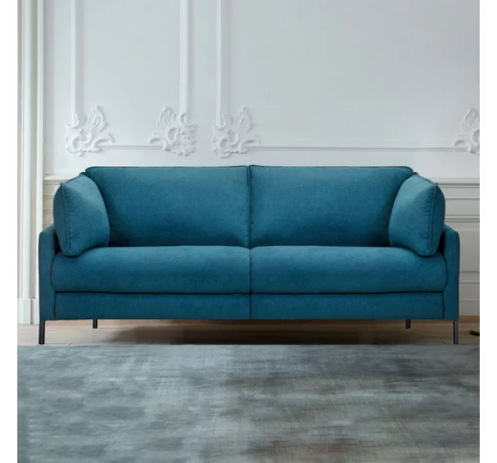 Armen Living Juliett 80" Modern Blue Fabric Power Reclining Sofa