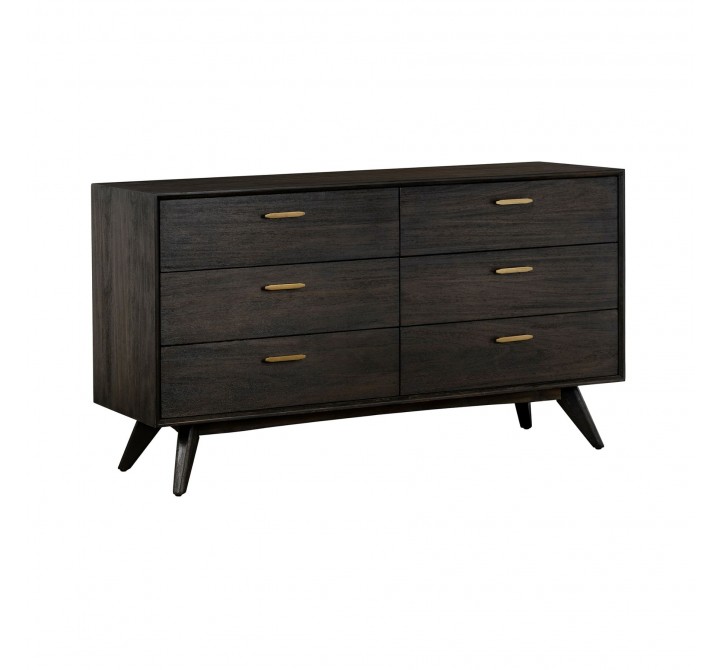 Loft Acacia Mid-Century 6 Drawer Dresser 