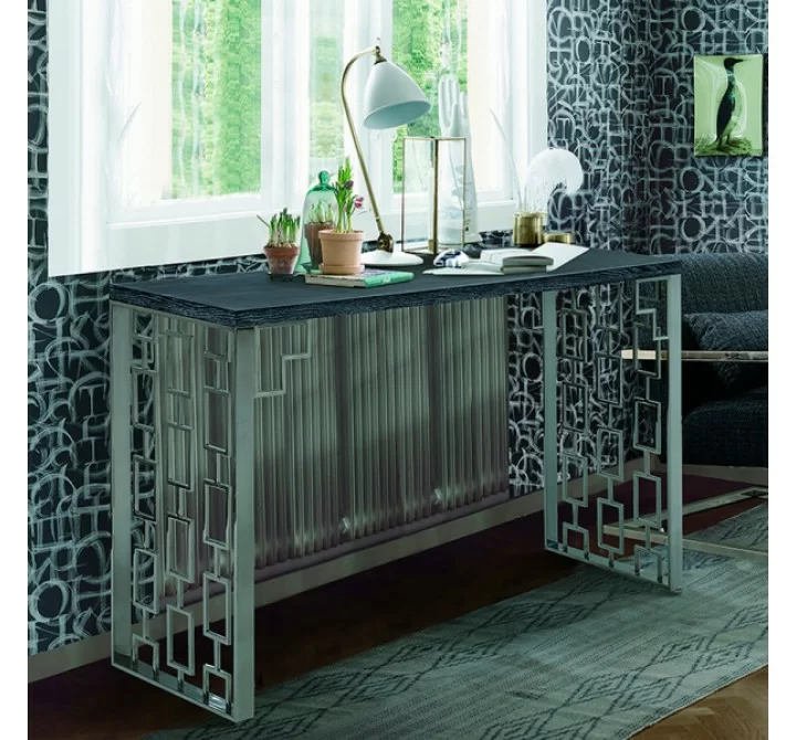 Armen Living Skyline Console Table In Charcoal