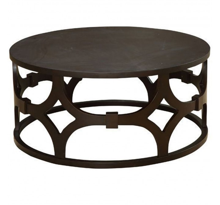 Armen Living Tuxedo Round Coffee Table