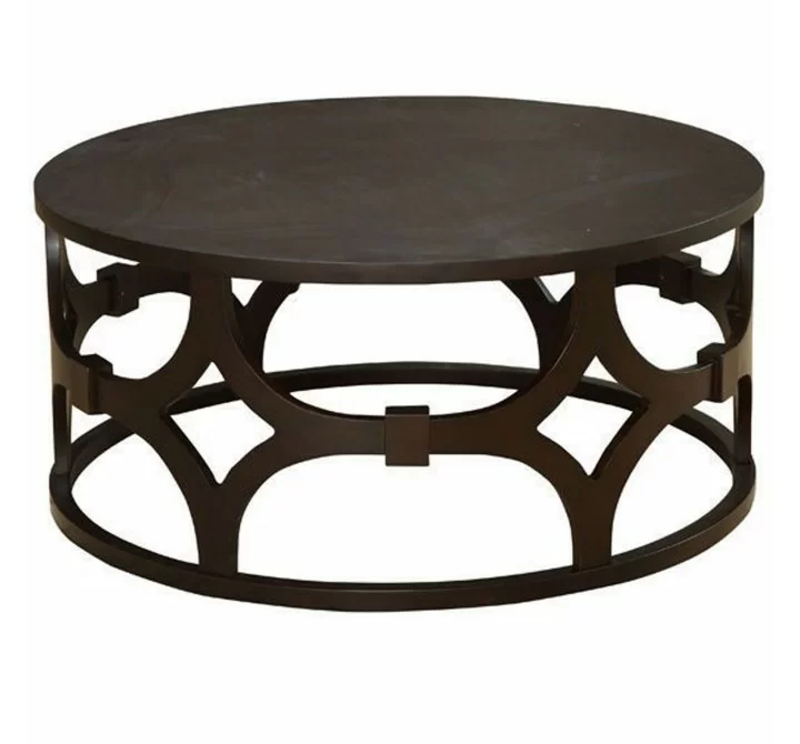 Armen Living Tuxedo Round Coffee Table