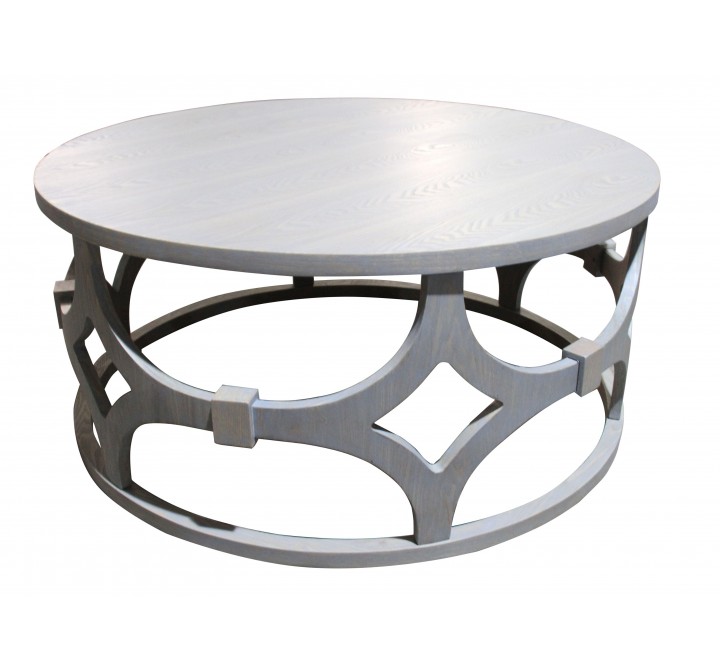 Tuxedo Contemporary 42" Round Wood and Metal Coffee Table