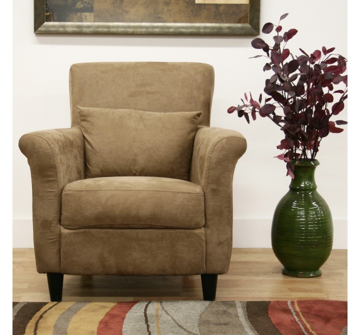 Baxton Studio Marquis Tan Microfiber Club Chair - Front Lifestyle