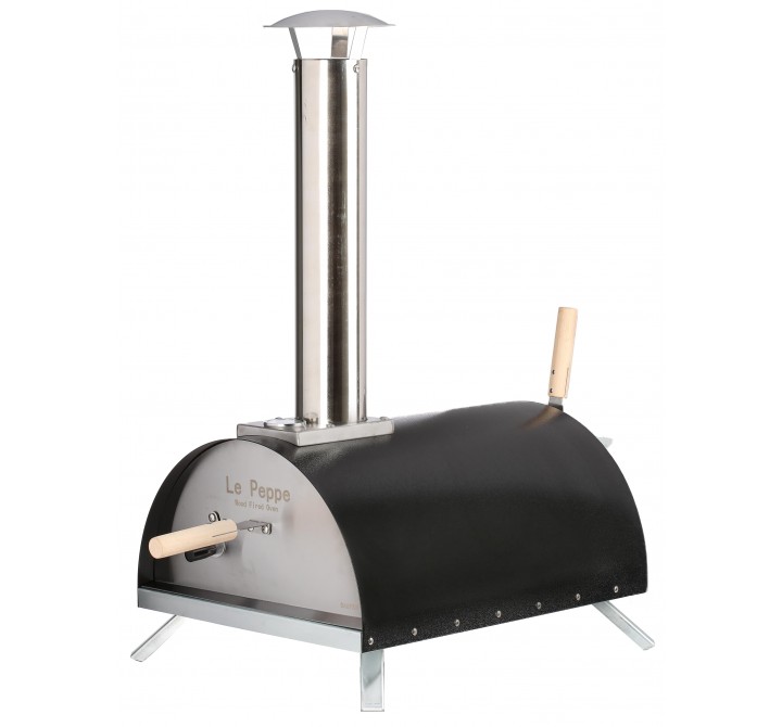 WPPO Ovens Le Peppe Portable Wood-Fired Pizza Oven - Angled in Black
