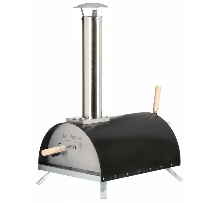 WPPO Ovens Le Peppe Portable Wood-Fired Pizza Oven - Angled in Black