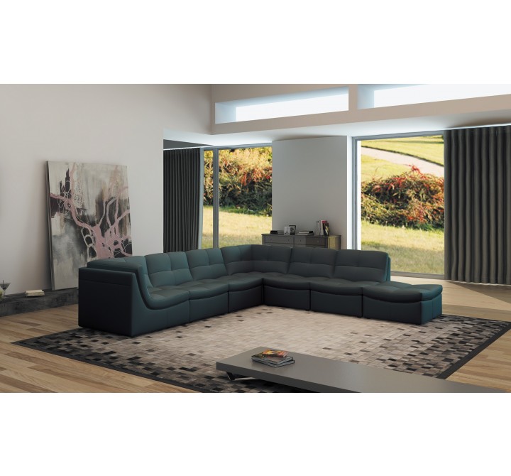 J&M Furniture Lego Leather Sectional Grey