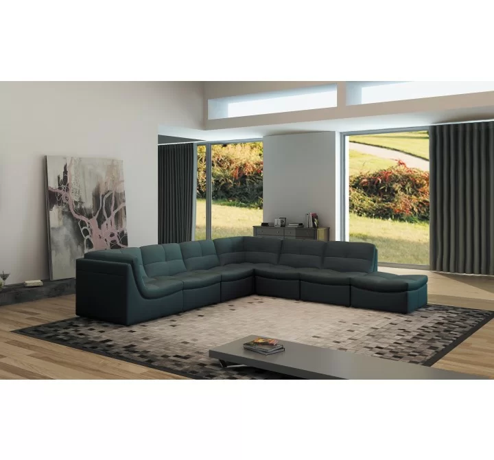 J&M Furniture Lego Leather Sectional Grey