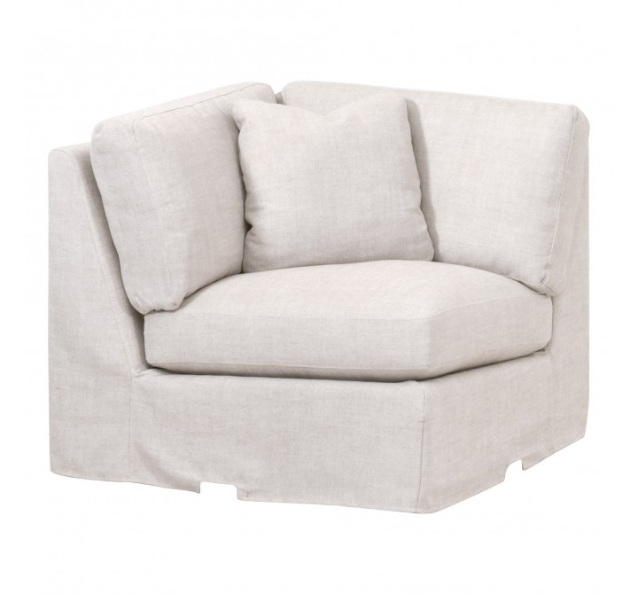 Essentials For Living Lena Modular Slope Arm Slipcover Corner Chair - Front Side Angle