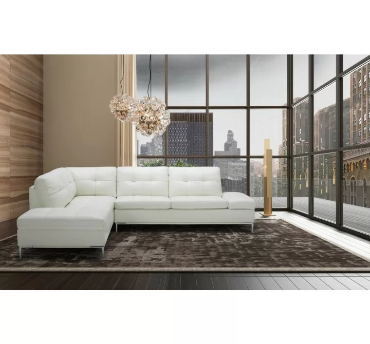 J&M Furniture Leonardo in Left Hand Facing-White Front  View