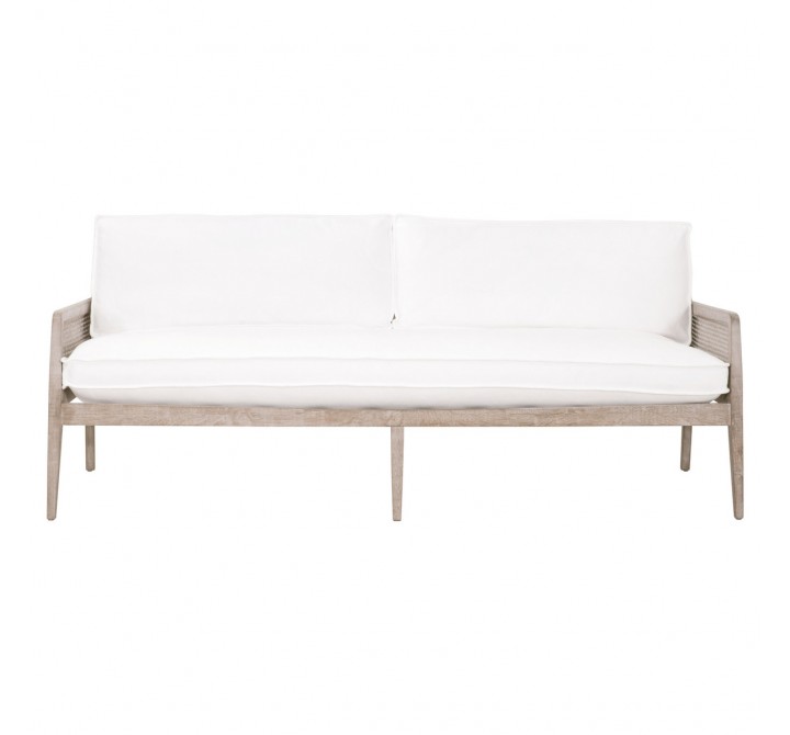 Essentials For Living Leone 84" Settee in LiveSmart Peyton-Pearl - Front Angle