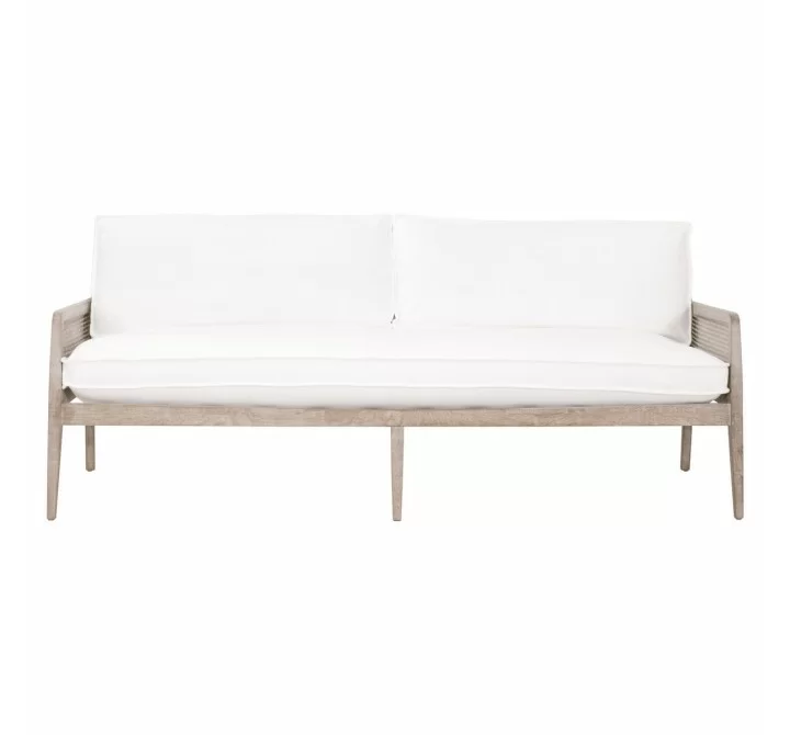 Essentials For Living Leone 84" Settee in LiveSmart Peyton-Pearl - Front Angle