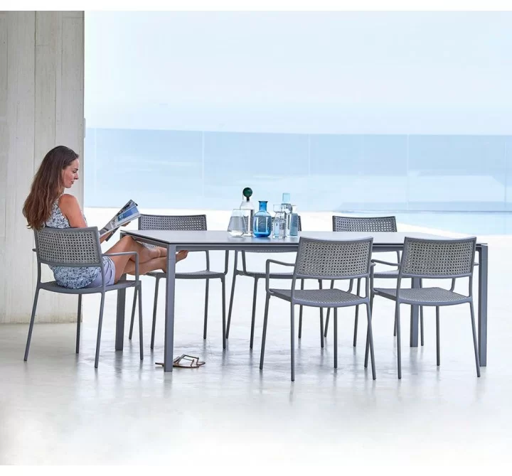 Cane-Line Less Armchair, Stackable French Weave