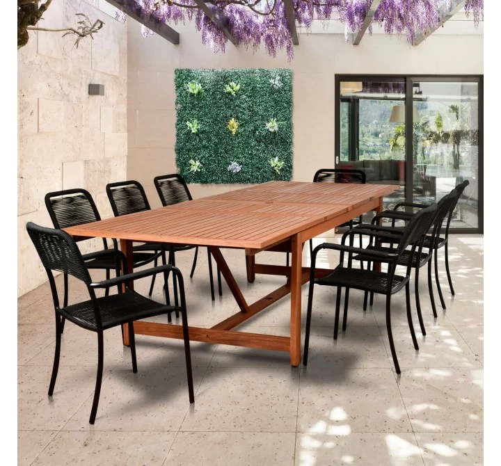 Amazonia Oosterdam 9 Piece Rectangular Patio Dining Set