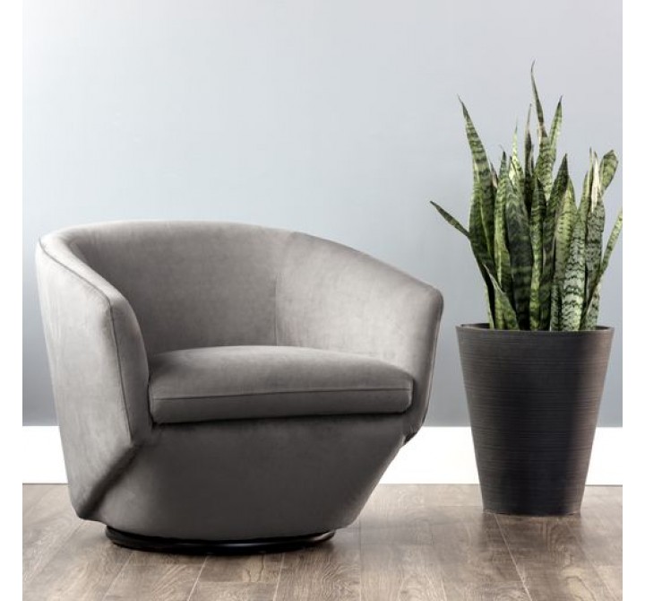 Sunpan Treviso Swivel Lounge Chair in Antonio Charcoal - Lifestyle