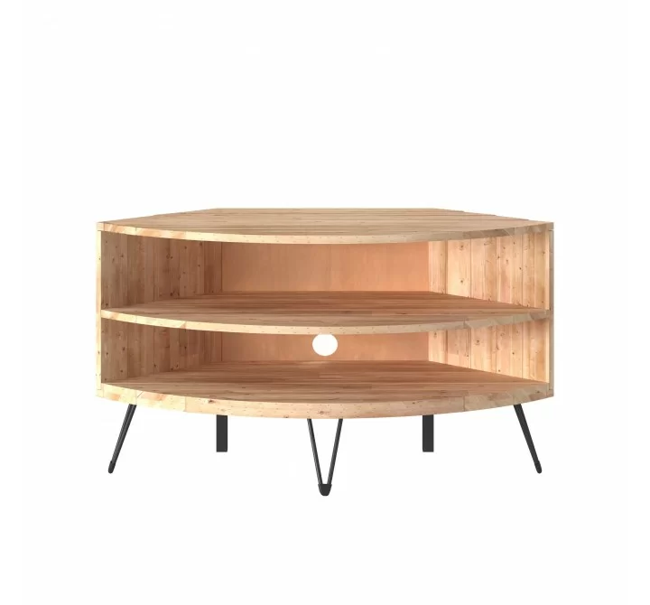 Crawford and Burke Cambria Reclaimed Wood 43" Corner Media Stand, Front View