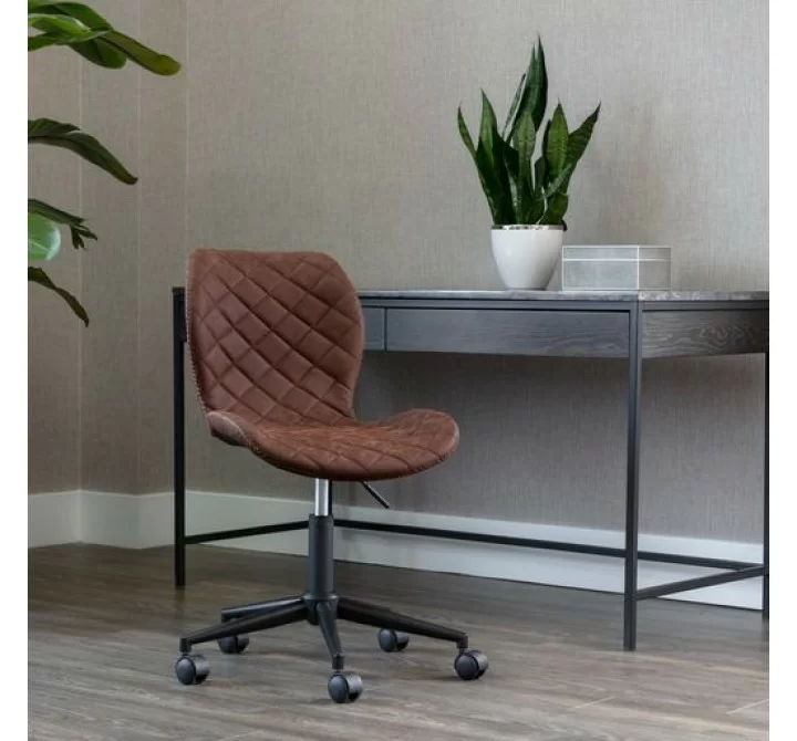 Sunpan Lyla Office Chair Black in Antique Brown - Lifestyle