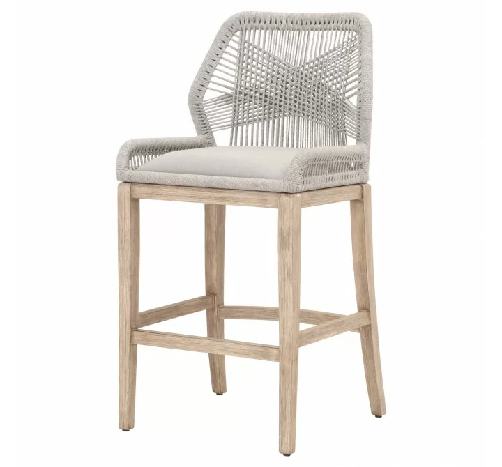 Essentials For Living Loom Barstool in Taupe White Reinforced - Front Side Angle