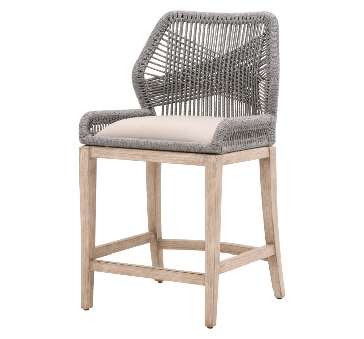 Essentials For Living Loom Counter Stool - Platinum Natural Gray Reinforced - Angled