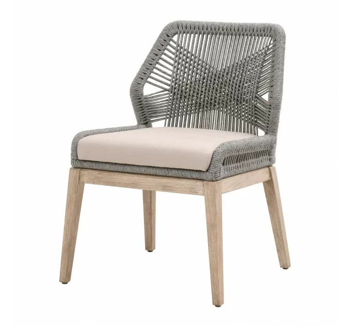 Loom Dining Chair - Platinum Natural Gray Fixed - Angled