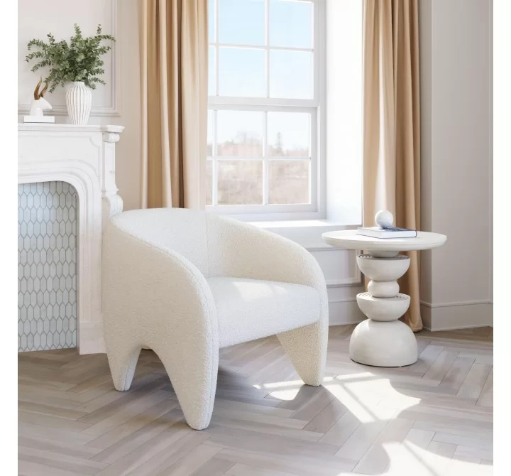 Lopta Accent Chair in White- Lifestyle 1