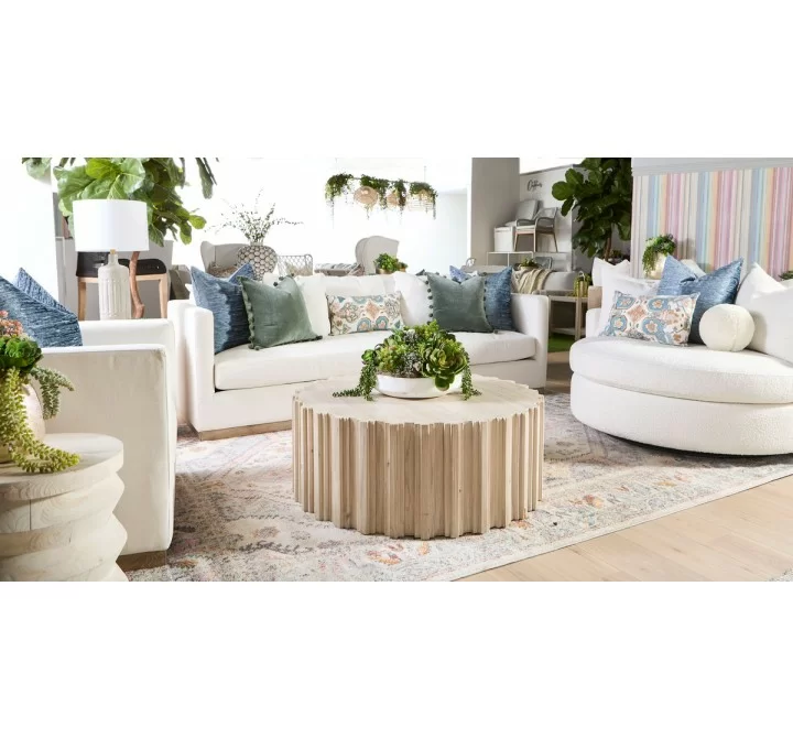 Essentials For Living Lourne Grand Swivel Sofa Chair - Performance Boucle Snow  - Lifestyle