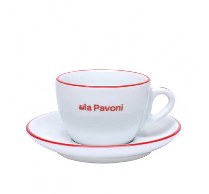 La Pavoni Cappuccino coffee Cups & Saucers in Ceramic (Set of 6)