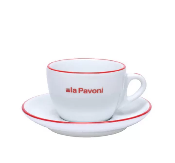 La Pavoni Cappuccino coffee Cups & Saucers in Ceramic (Set of 6)