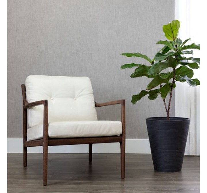 Sunpan Gilmore Lounge Chair Walnut - Vienna Cream - Lifestyle