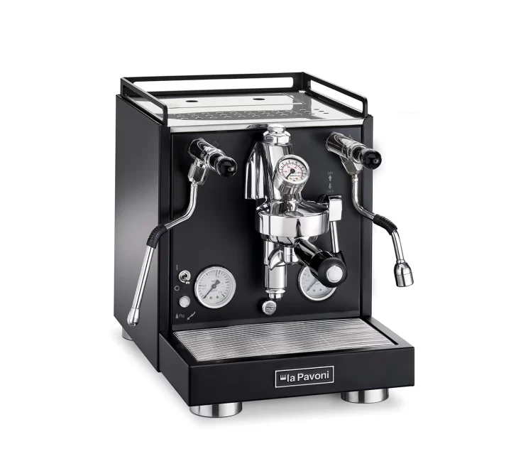 La Pavoni Cellini Evolution Espresso Machines in Black - Angled