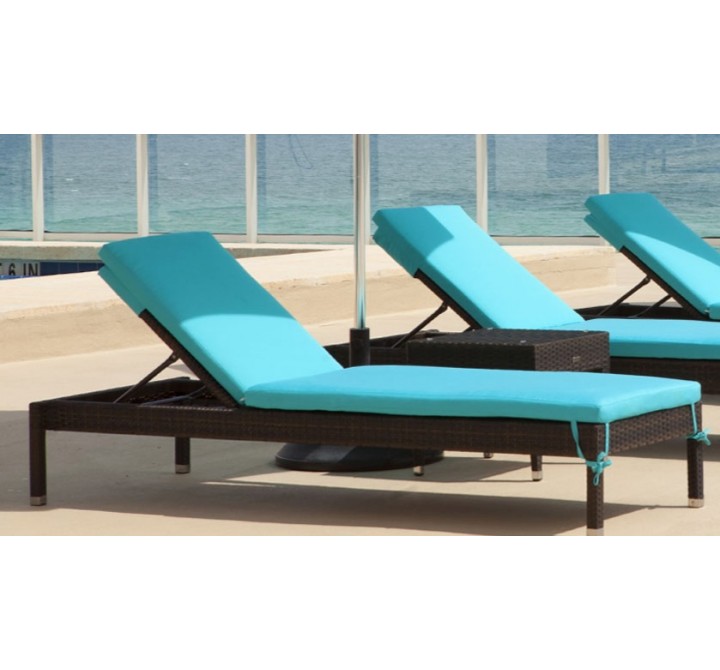 DecoScape Lucaya Chaise Lounger Chair with Sunbrella Linen Silver Cushion