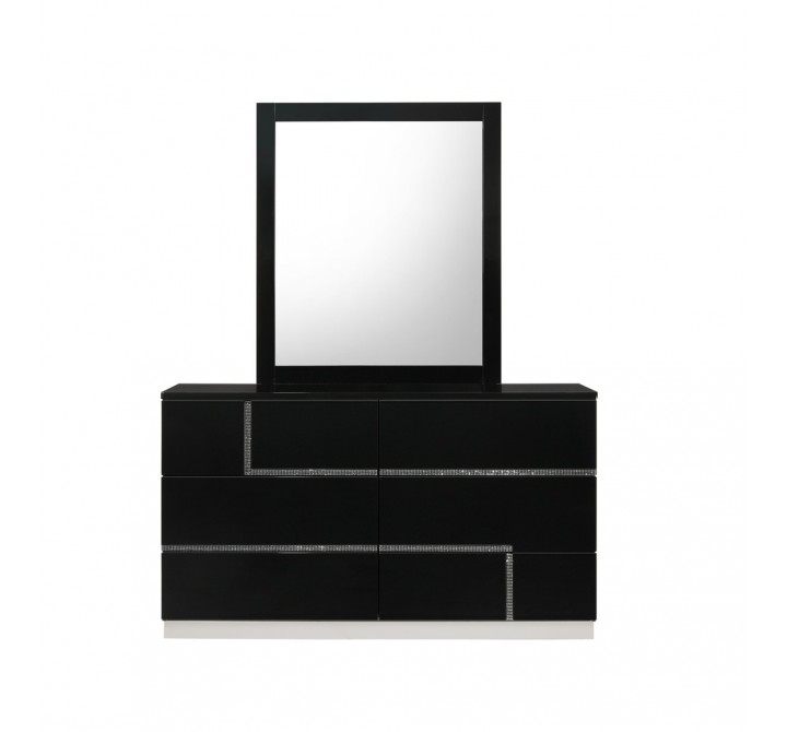 J&M Furniture Lucca Bedroom - Dresser + Mirror Side View
