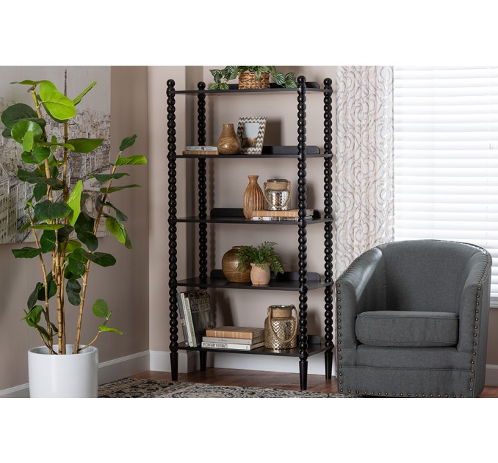 Lucera Bobbin Display Shelf in Black - lifestyle
