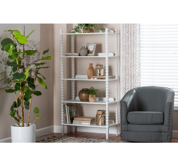 Lucera Bobbin Display Shelf in White - lifestyle