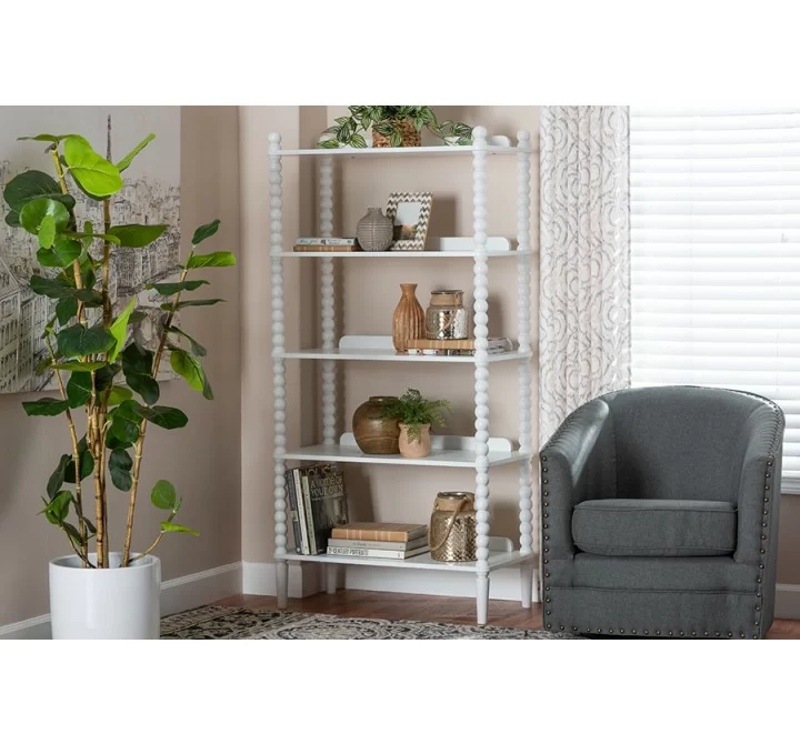 Lucera Bobbin Display Shelf in White - lifestyle