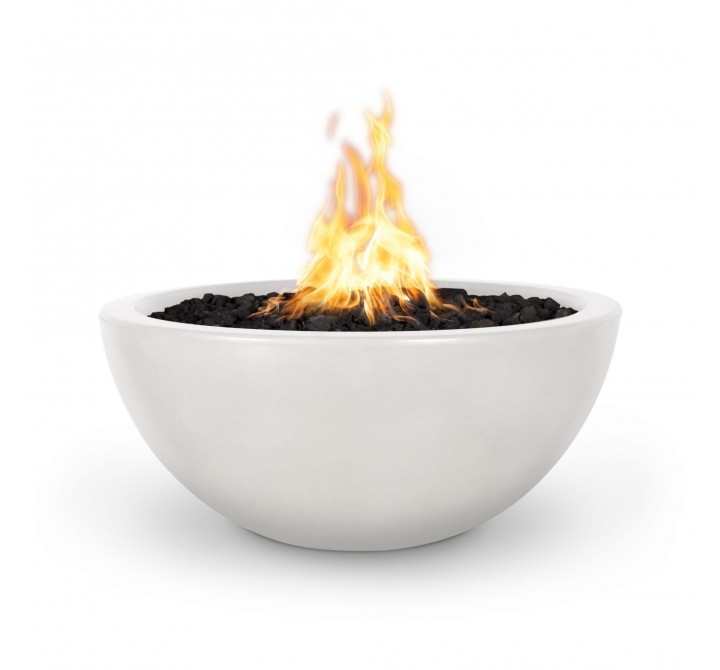 The Outdoor Plus Luna 30" Concrete Fire Pit - White