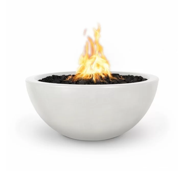The Outdoor Plus Luna 30" Concrete Fire Pit - White