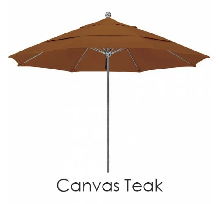California Umbrella 11'S Steel SinglePole FGlass Ribs M Umbrella DV Anodized - Sunbrella