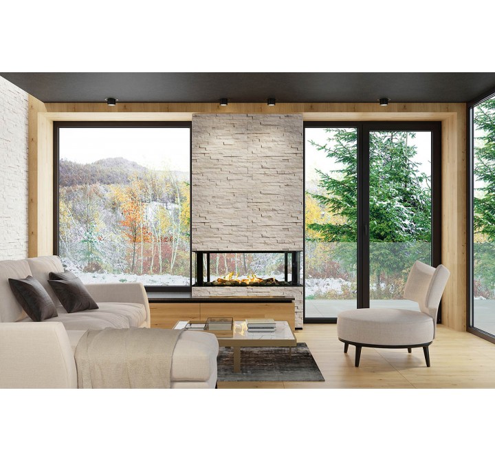 Sierra Flame Lyon - 4 Sided See Through Gas Fireplace - Lifestyle